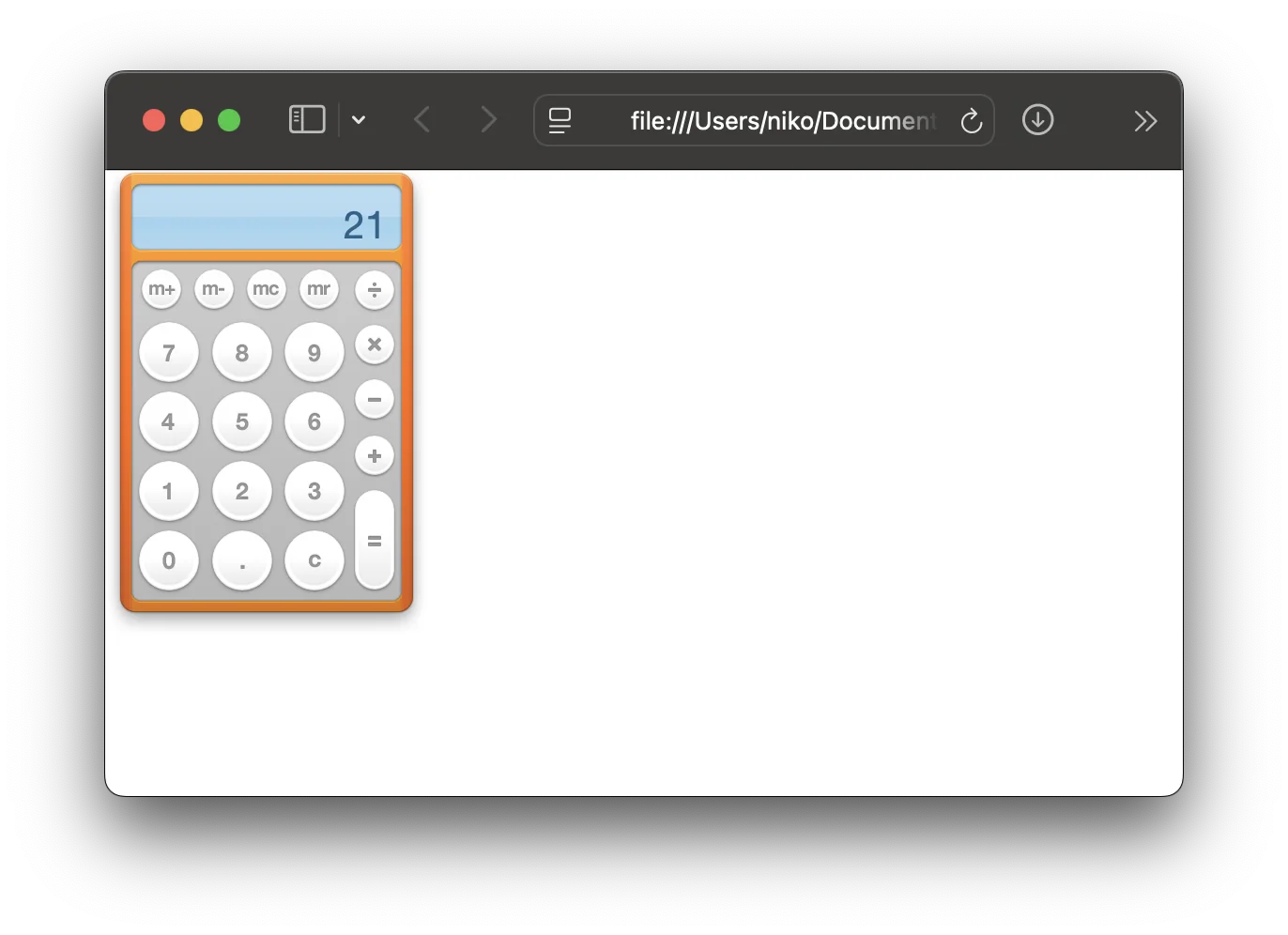 Trying to load Calculator in Safari