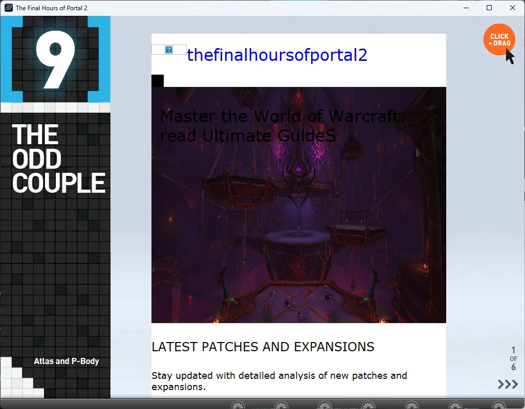 The Odd Couple page displaying an unrelated World of Warcraft guide